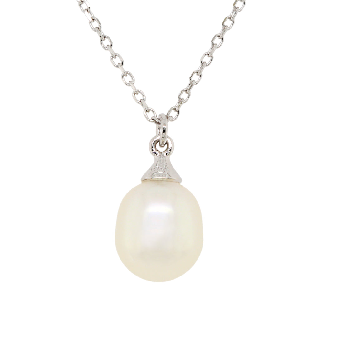 Silver single freshwater pearl pandent