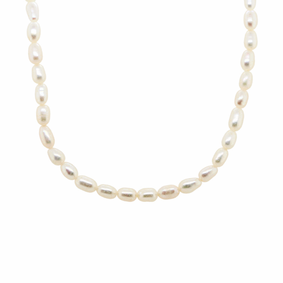 Silver freshwater pearl strand bracelet